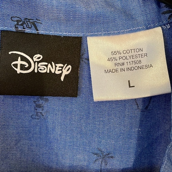 ** Men’s size large Disney short sleeve button up dress shirt Mickey Mouse ** - Picture 2 of 7